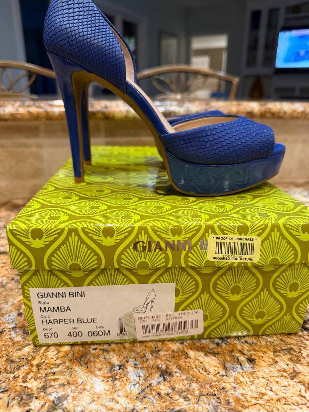 Gianni Bini Harper Blue Platform Stiletto Heels